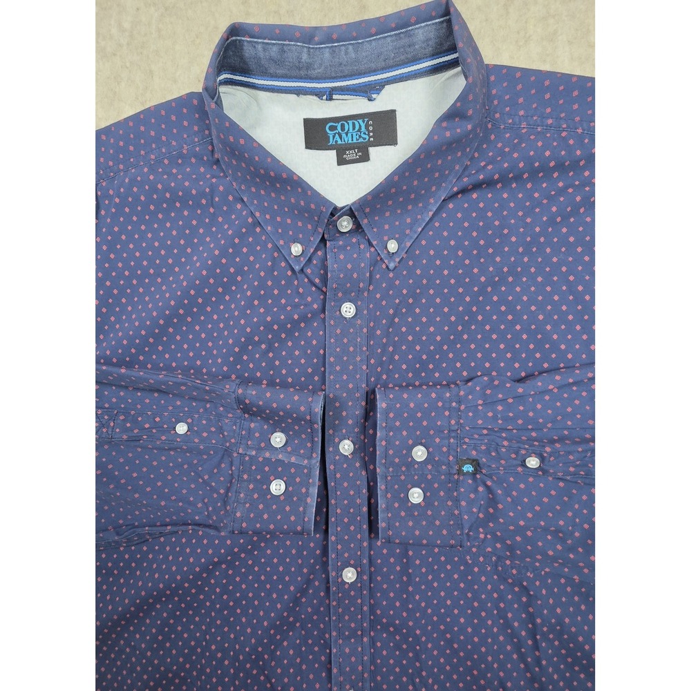 Cody James Core Long Sleeve  Men's‎ Button Up Shirt w/ Button Down Collar XXLT